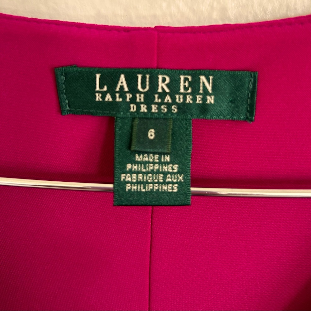 Beautiful raspberry figure flattering dress. Side ruching & draped fabric neck